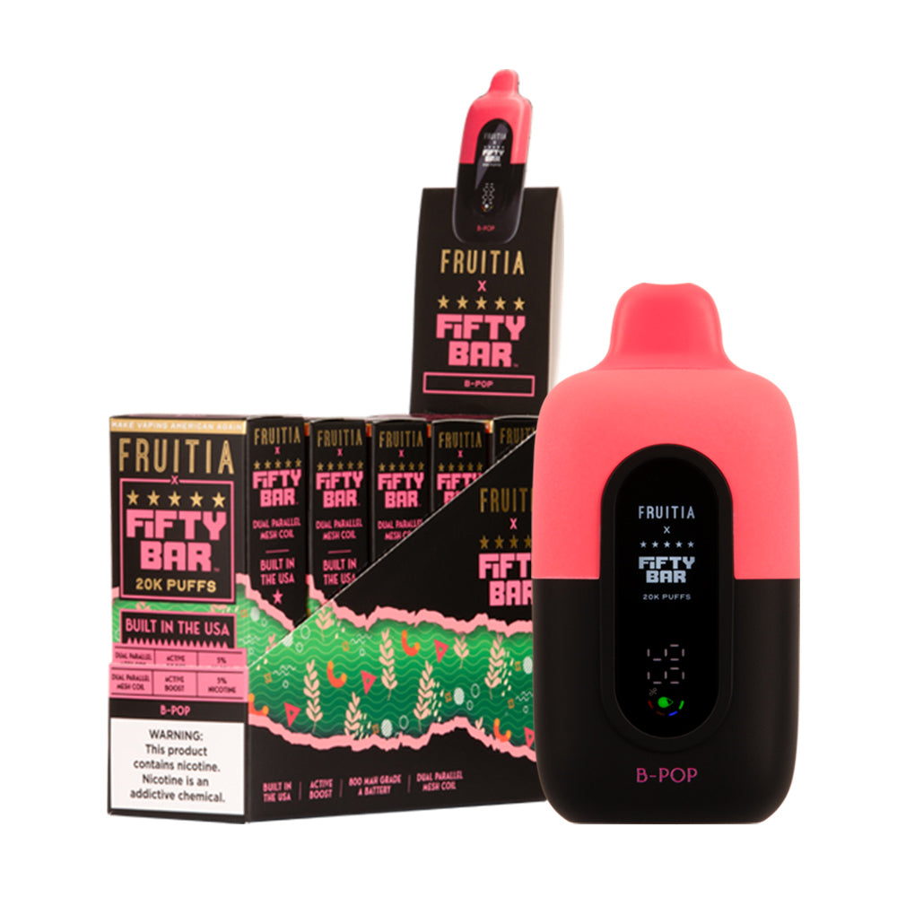 Fruitia X Fifty Bar 20K Disposable pods 5%(Display Box of 5)