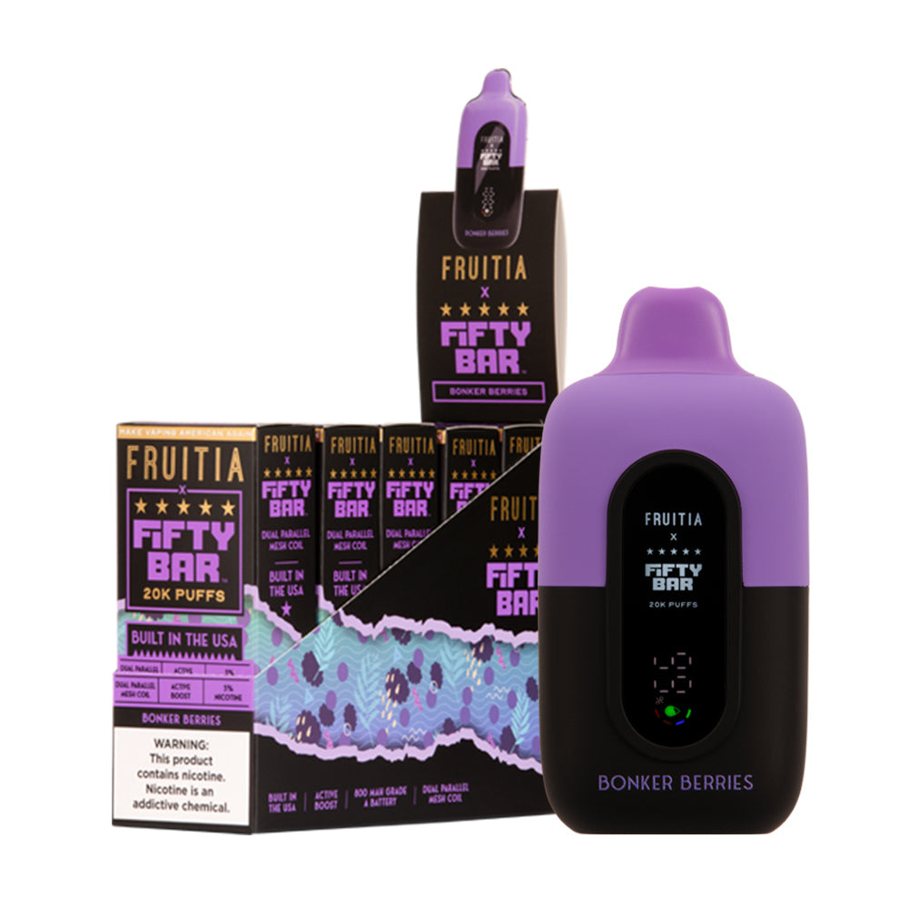 Fruitia X Fifty Bar 20K Disposable pods 5%(Display Box of 5)