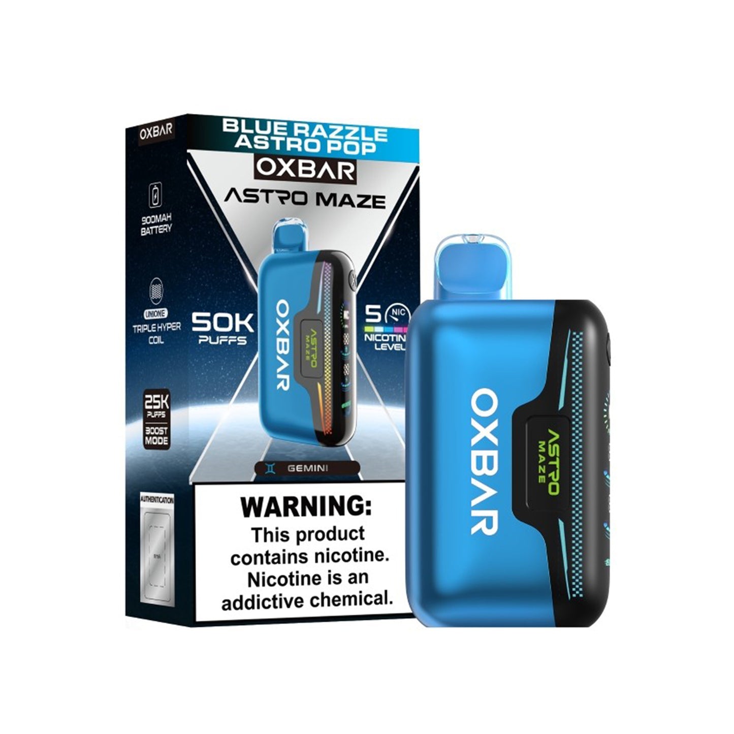 Oxbar Astro Maze 50K Disposable 5% (Display Box of 5)