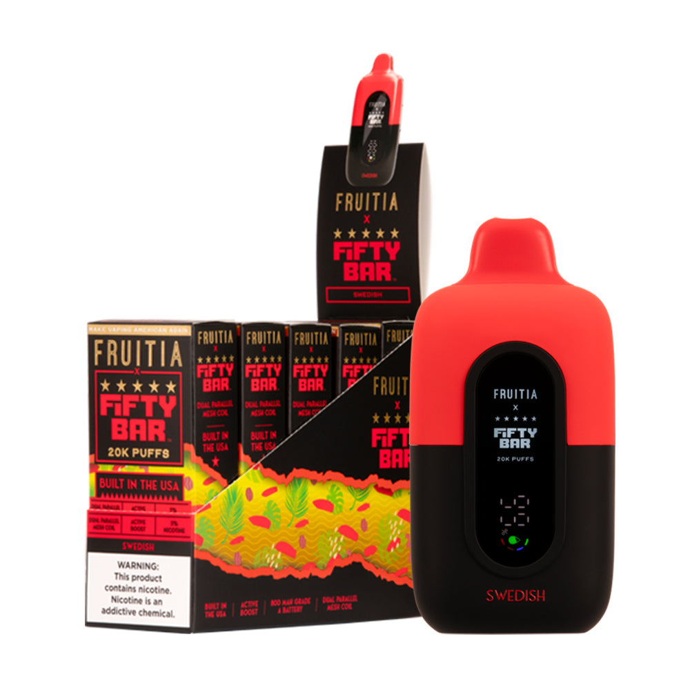 Fruitia X Fifty Bar 20K Disposable pods 5%(Display Box of 5)