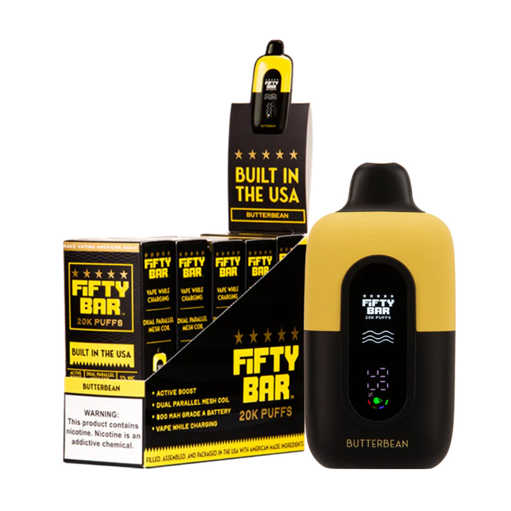 Fifty Bar 20K Disposable Pods 5%(Display Box of 5)